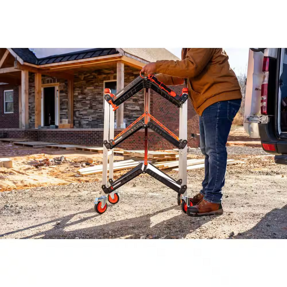 SITERUNNER 20 In. 3-Shelf Heavy Duty Folding Jobsite Cart with 300 Lb. Capacity