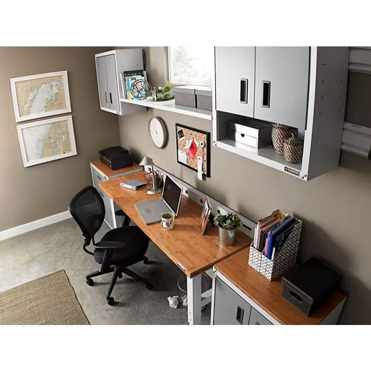 Steel 2-Shelf Wall Mounted Garage Cabinet in Gray Slate (28 in W X 28 in H X 12 in D)