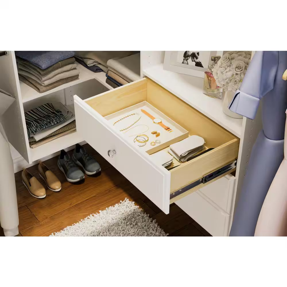 25.125 In. W White Accessory Wood Closet System Tower