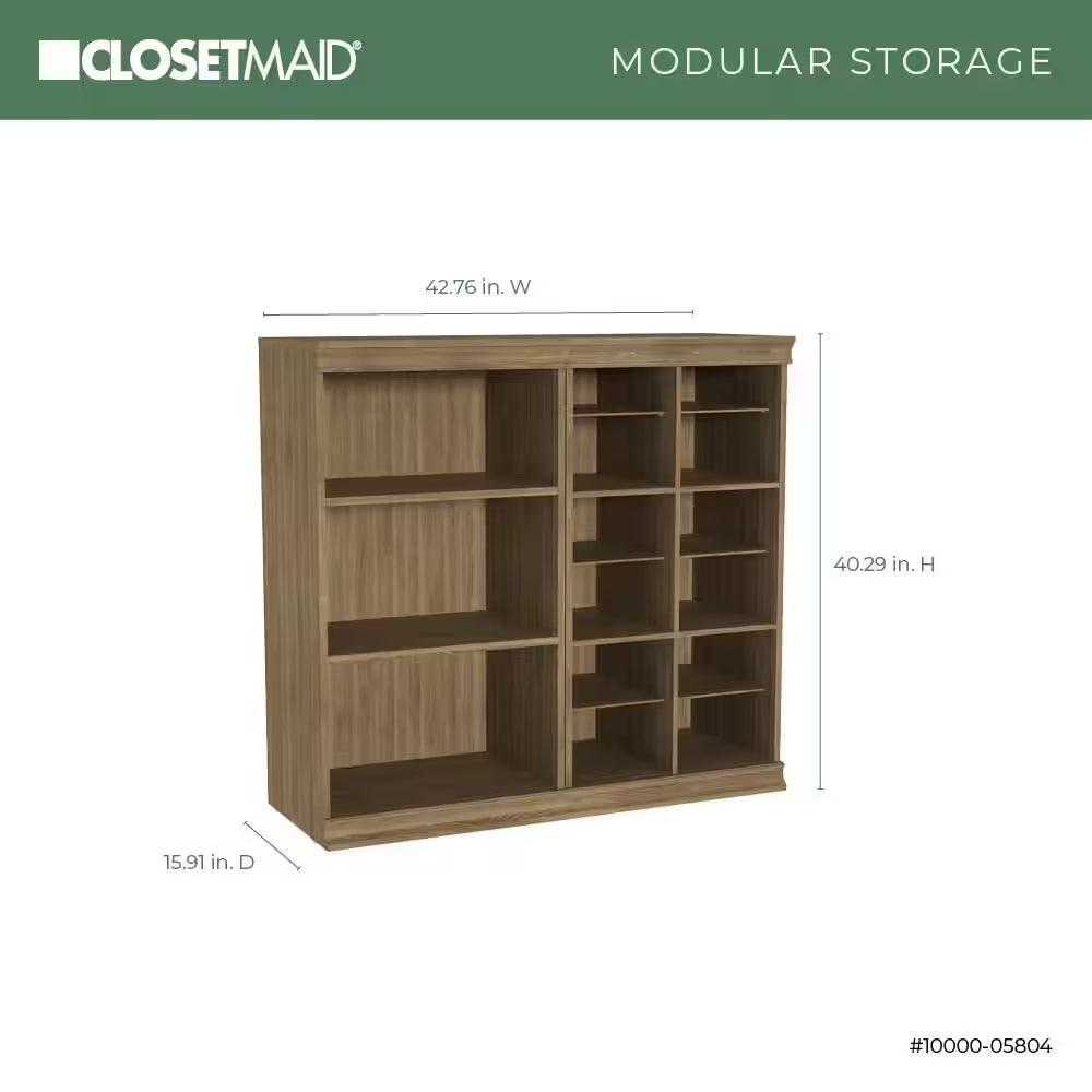 Modular Storage 21.38 In. W Sand Tower System 15-Shelf Wood Closet System