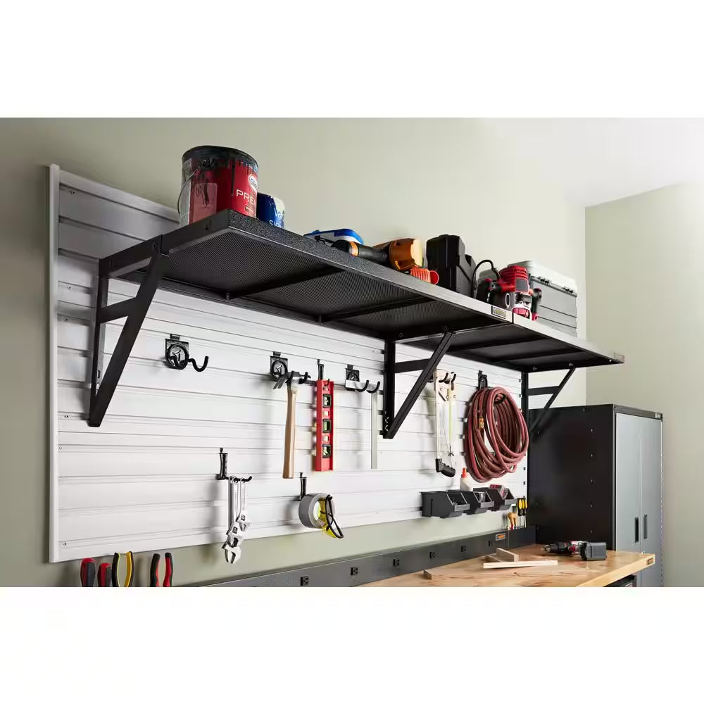 Premier Series 20 In. X 45 In. Metal Garage Wall Shelving in Hammered Granite