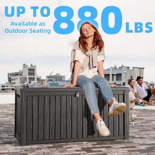 180 Gal. Black Resin Outdoor Storage Deck Box