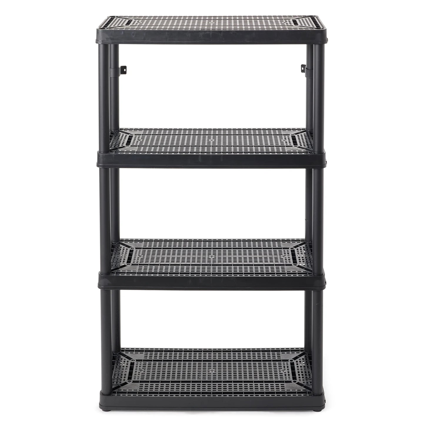 4-Shelf Fixed-Height Medium-Duty Shelving Storage, Black