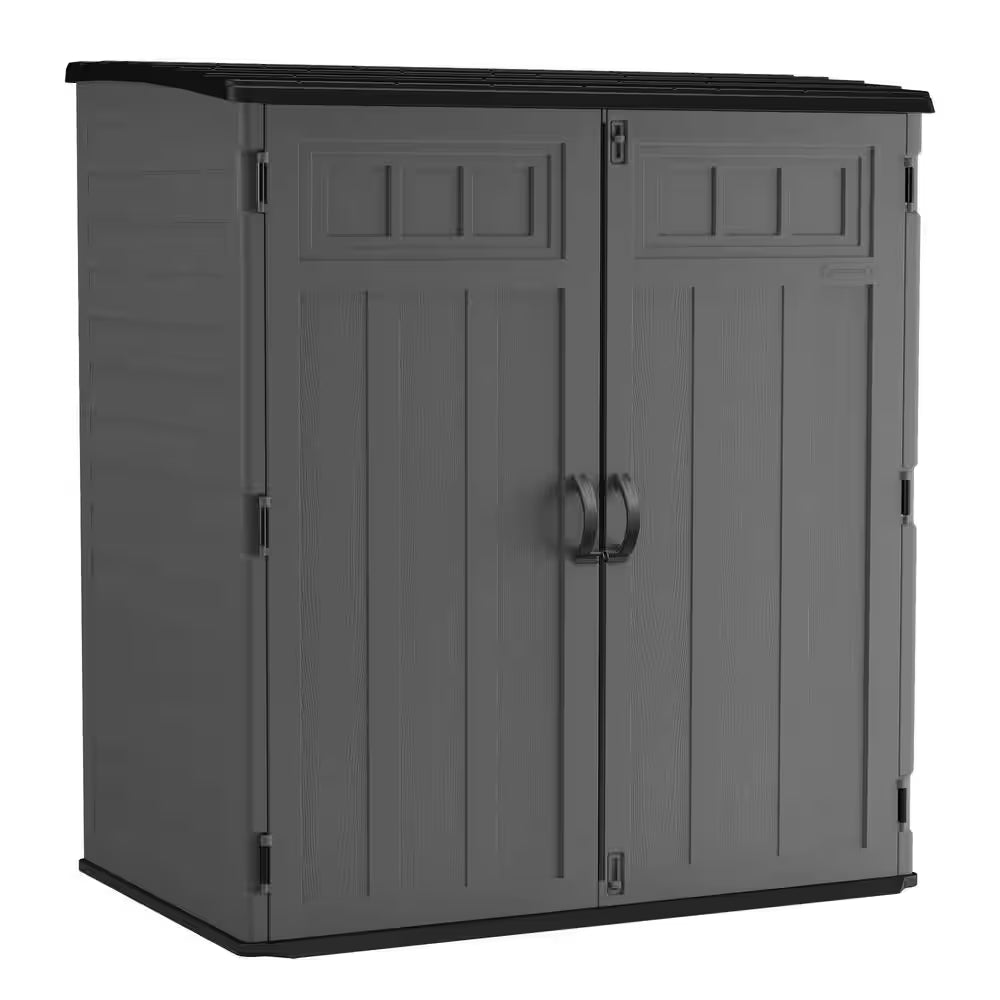 5 Ft. 10.5 In. W X 3 Ft. 8.25 In. D X 6 Ft. 5.5 In. H XL Plastic Resin Vertical Storage Shed in Peppercorn (Gray)