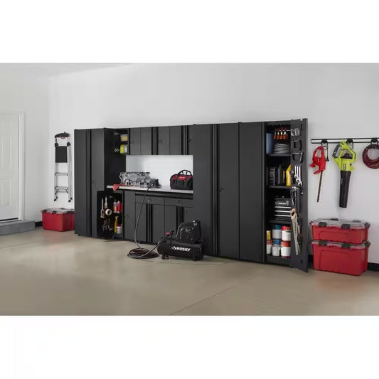 10-Piece Regular Duty Welded Steel Garage Storage System in Black (163.5 In. W X 75 In. H X 19.6 In. D)