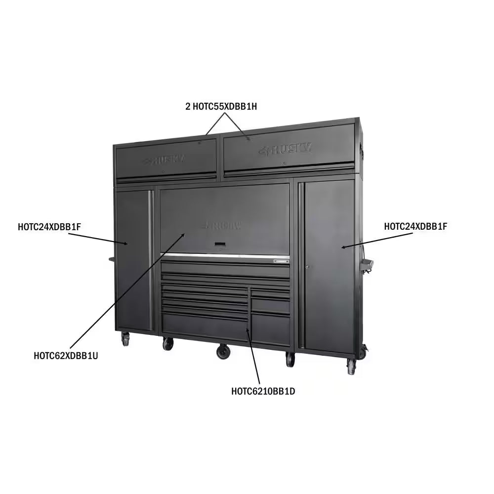 Modular Tool Storage Heavy Duty 62 In. W X 24 In. D Matte Black Top Tool Chest