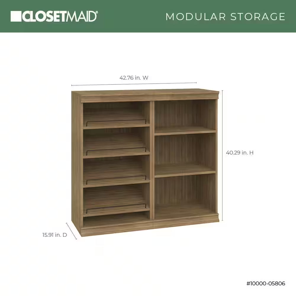 Modular Storage 21.38 In. W Sand Tower System 7-Shelf Wood Closet System