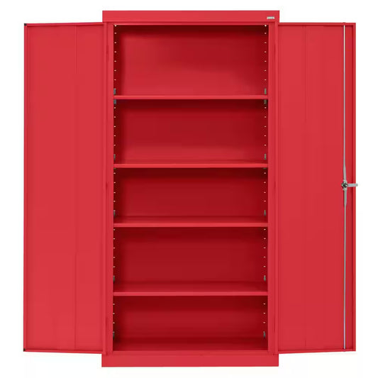 Classic Series 36 In. W X 72 In. H X 18 In. D 24-Gauge 5-Shelf Steel Freestanding Garage Storage Cabinet in Red