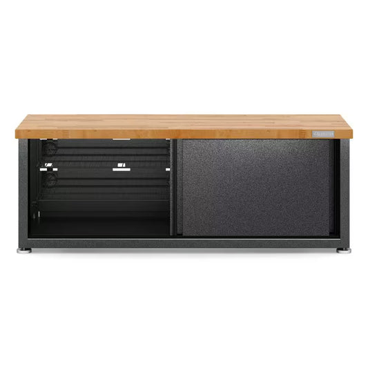 54 In. W X 20 In. H X 18 In. D 2-Shelf Steel Ready-To-Assemble Freestanding Cabinet Storage Shoe Bench in Granite