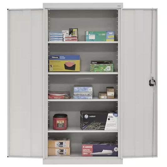 Elite Series 36 In. W X 72 In. H X 24 In. D 22-Gauge 5-Shelf Steel Freestanding Garage Storage Cabinet in Dove Gray
