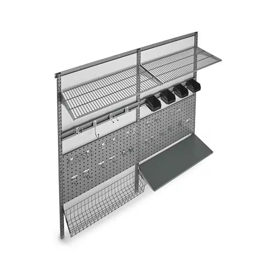 Storability 3/8 In. Silver Garage Wall Storage Center
