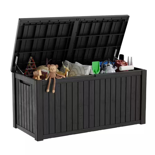 180 Gal. Black Resin Outdoor Storage Deck Box