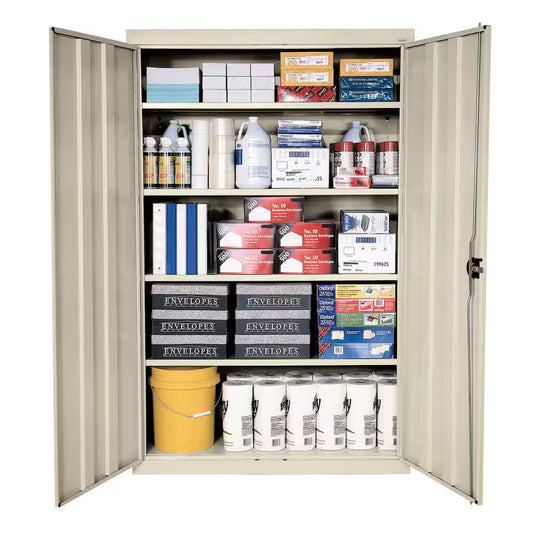 Elite Series 46 In. W X 72 In. H X 24 In. D 22-Gauge 5-Shelf Steel Freestanding Garage Storage Cabinet in Putty