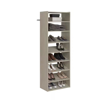Essential Shoe 25 In. W Rustic Grey Wood Closet Tower