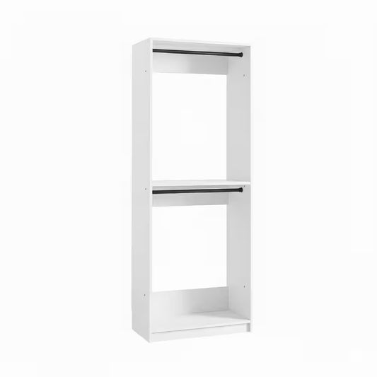 Prosper 32 In. W White Tower Unit 1-Shelf 2-Rods Wood Closet System