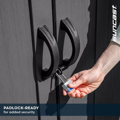 5 Ft. 10.5 In. W X 3 Ft. 8.25 In. D X 6 Ft. 5.5 In. H XL Plastic Resin Vertical Storage Shed in Peppercorn (Gray)