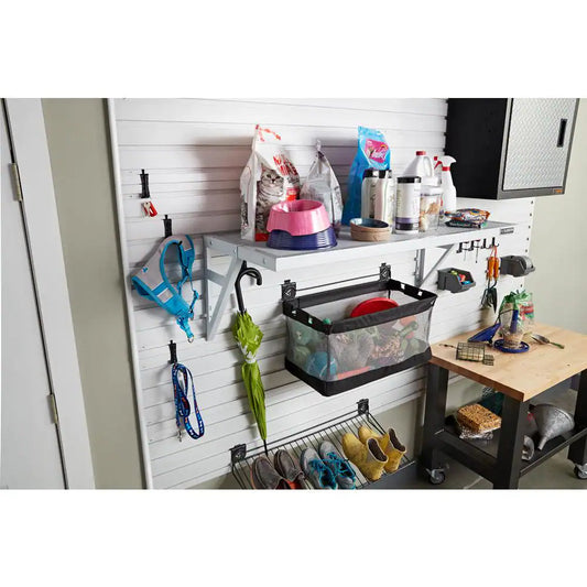 Premier Series 20 In. X 45 In. Metal Garage Wall Shelving in Hammered Granite