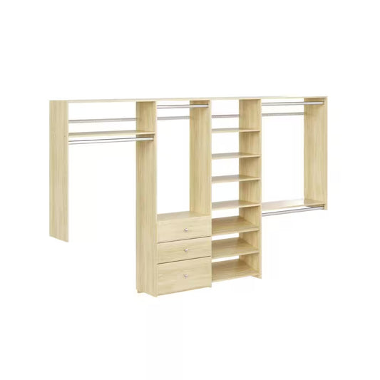 Dual Tower 96 In. W - 120 In. W Harvest Grain Wood Closet System