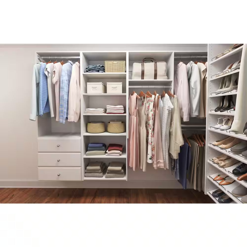 Essential Shoe 25 In. W Classic White Wood Closet Tower