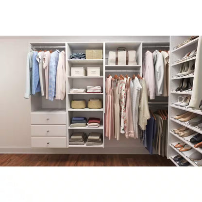 Essential Shoe 25 In. W Classic White Wood Closet Tower