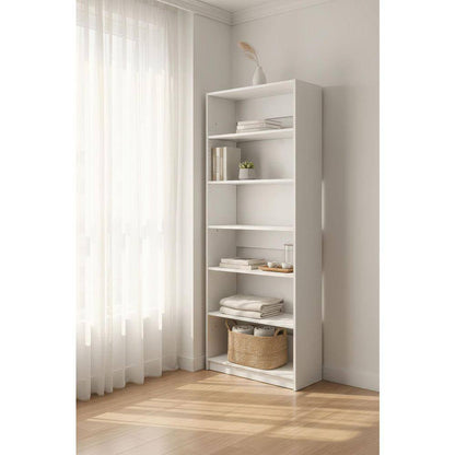 Prosper 32 In. W White Tower Unit Five-Shelves Wood Closet System