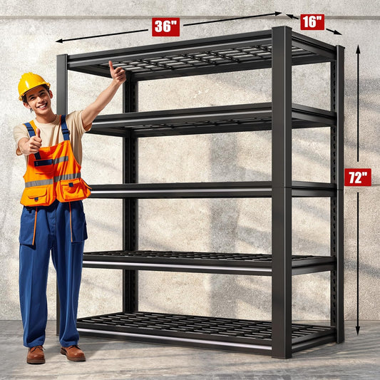 Heavy Duty Garage Shelving Unit, 3000LBS Capacity, Adjustable Metal Storage 36"W