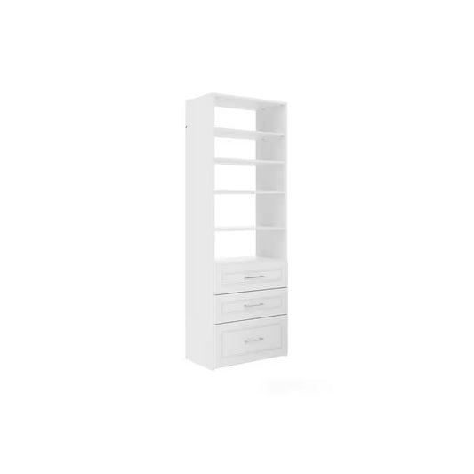 Modern Raised Premier 25 In. W White Wood Closet System