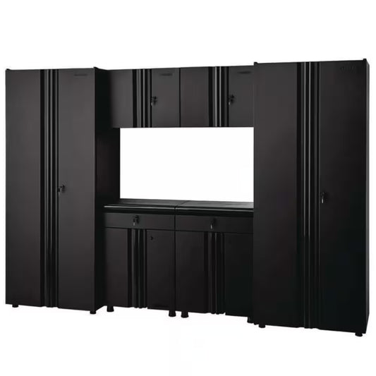 6-Piece Regular Duty Welded Steel Garage Storage System in Black (109 In. W X 75 In. H X 19.6 In. D)