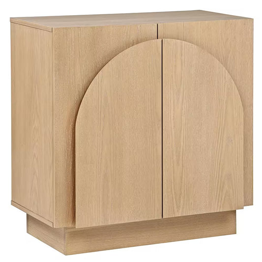 Arcus Light Oak 31 In. H Accent Cabinet + Office Storage Cabinet with 1 Shelf + Stackable Sideboard