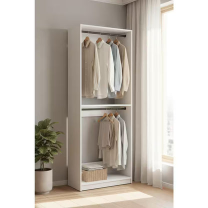 Prosper 32 In. W White Tower Unit 1-Shelf 2-Rods Wood Closet System