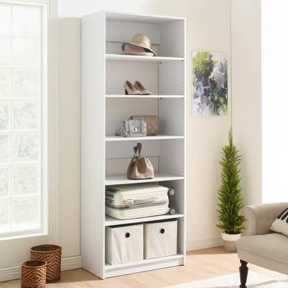 Prosper 32 In. W White Tower Unit Five-Shelves Wood Closet System