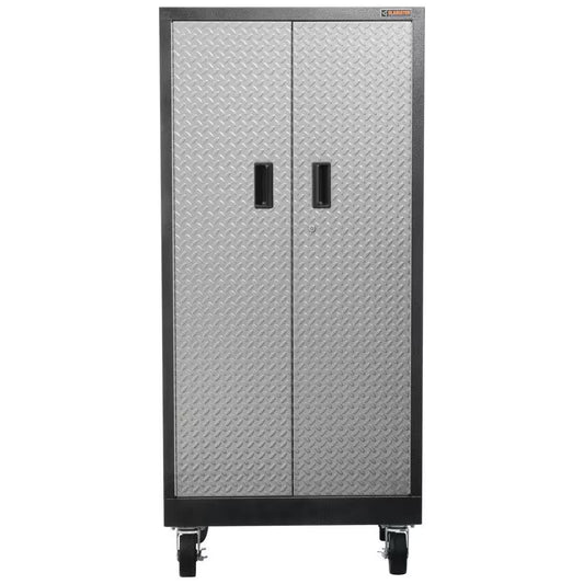 Premier Series Pre-Assembled Steel Freestanding Garage Cabinet in Silver with Casters (30 In. W X 65 In. H X 18 In. D)