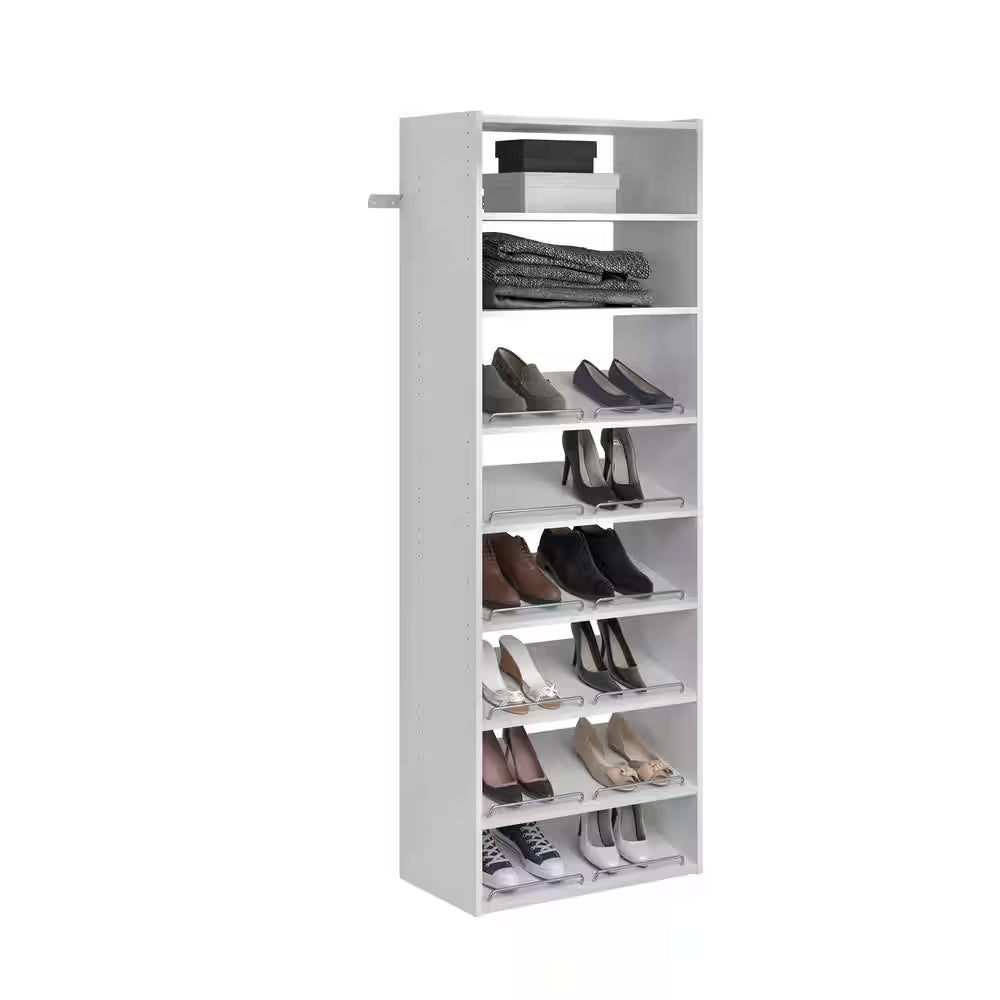 Essential Shoe 25 In. W Classic White Wood Closet Tower