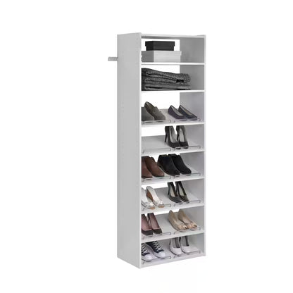 Essential Shoe 25 In. W Classic White Wood Closet Tower