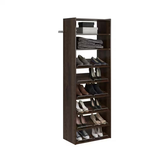 Essential Shoe 25 In. W Espresso Wood Closet Tower