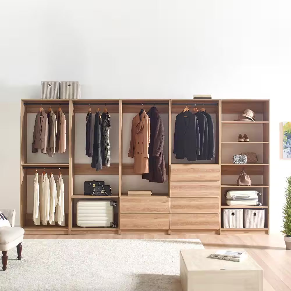 Prosper 32 In. W Oak Tower Unit Five-Shelves Wood Closet System