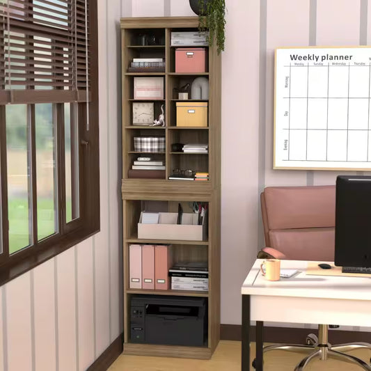 Modular Storage 21.38 In. W Sand Tower System 15-Shelf Wood Closet System