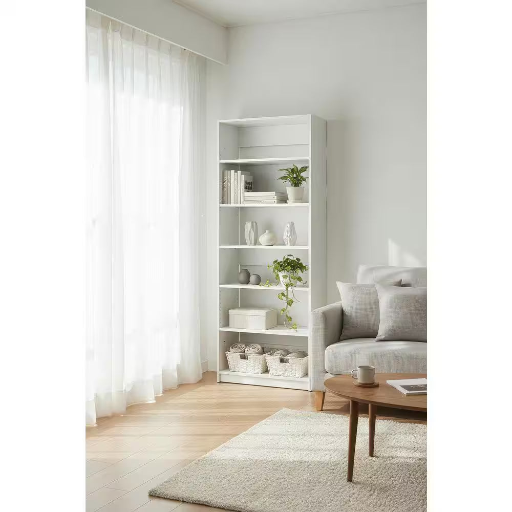 Prosper 32 In. W White Tower Unit Five-Shelves Wood Closet System