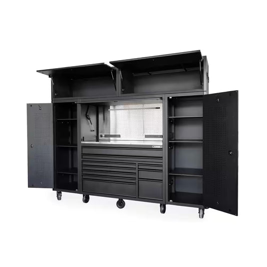 Modular Tool Storage Heavy Duty 62 In. W X 24 In. D Matte Black Top Tool Chest