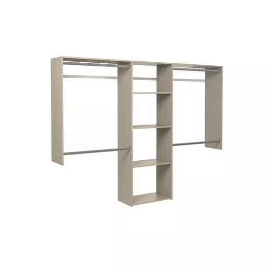 Essential plus 60 In. W - 96 In. W Rustic Grey Wood Closet System