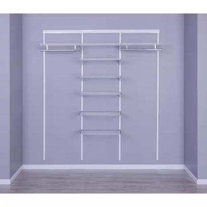 Genevieve 6 Ft. Adjustable Closet Organizer Long Hanging Rod with Shelf Stack