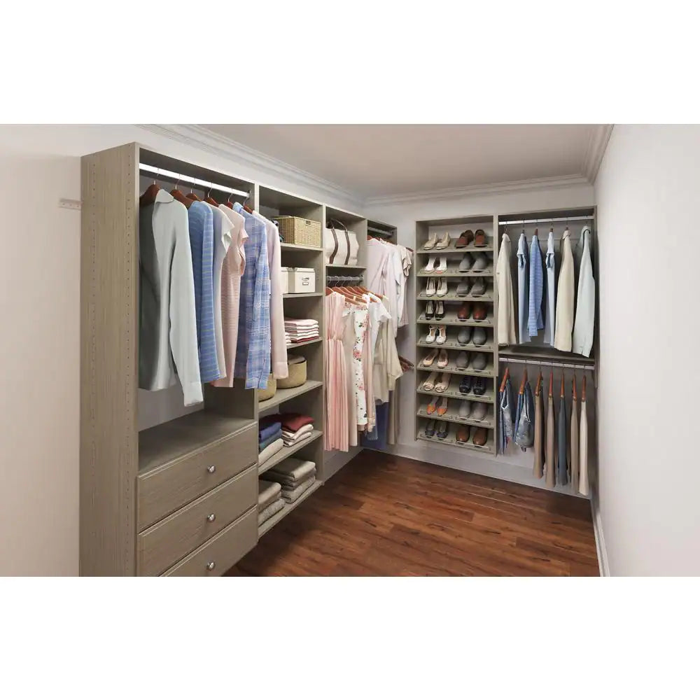 Essential Shoe 25 In. W Rustic Grey Wood Closet Tower