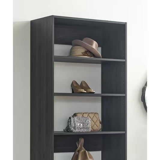 Prosper 32 In. W Gray Tower Unit Five-Shelves Wood Closet System
