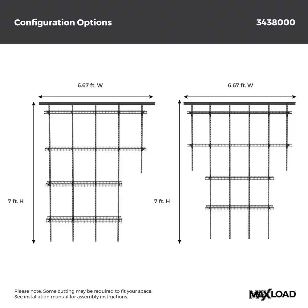 Maxload 80.04 In. W X 16.93 In. D Black 4-Shelf Steel Garage Wall Shelf System