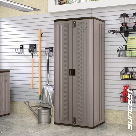 Plastic Freestanding Garage Cabinet in Platinum (40 In. W X 80 In. H X 20 In. D)