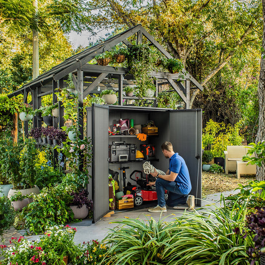 Cortina Alto Premium Modern Vertical Outdoor Storage Shed - 55" X 29" X 67"