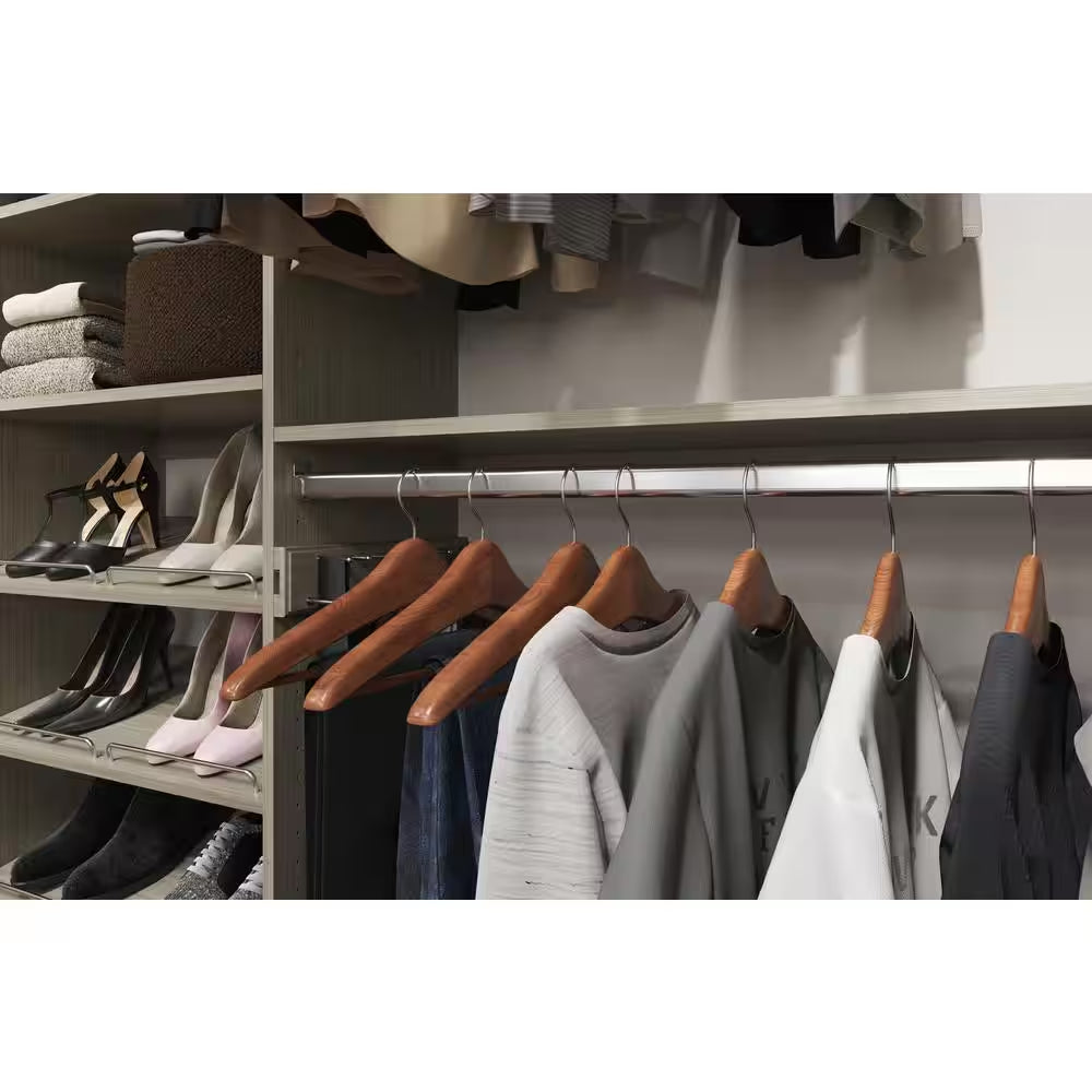 Dual Tower 96 In. W - 120 In. W Rustic Grey Wood Closet System