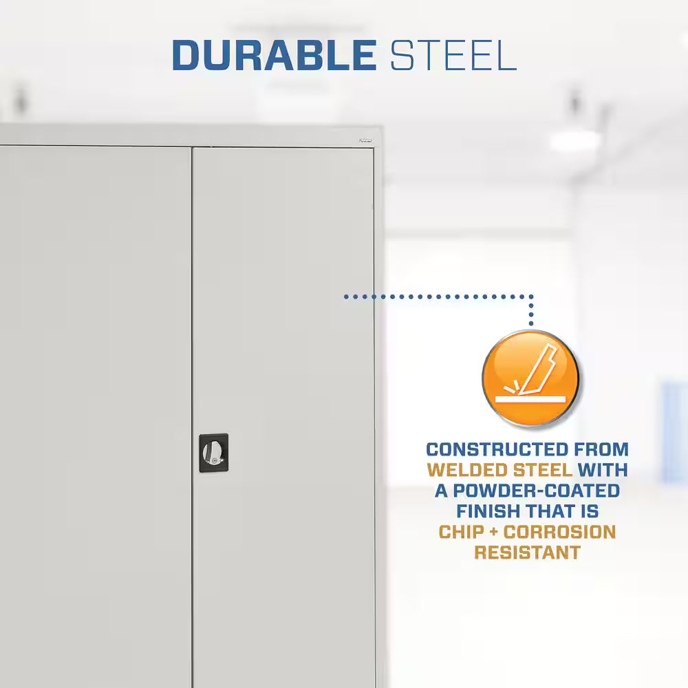 Elite Series 46 In. W X 72 In. H X 24 In. D 22-Gauge 5-Shelf Steel Freestanding Garage Storage Cabinet in Dove Gray